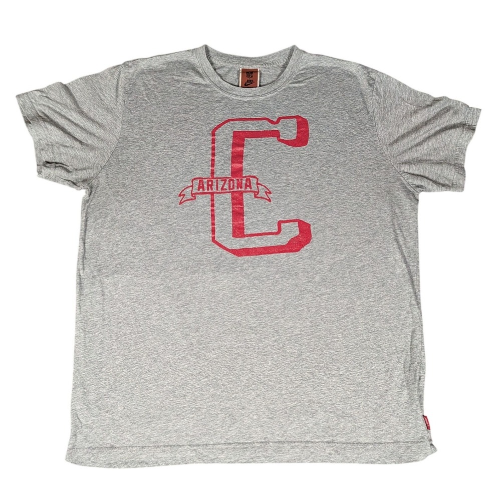 Nike NFL Arizona Cardinals Gray Short‎ Sleeve T Shirt Mens XL